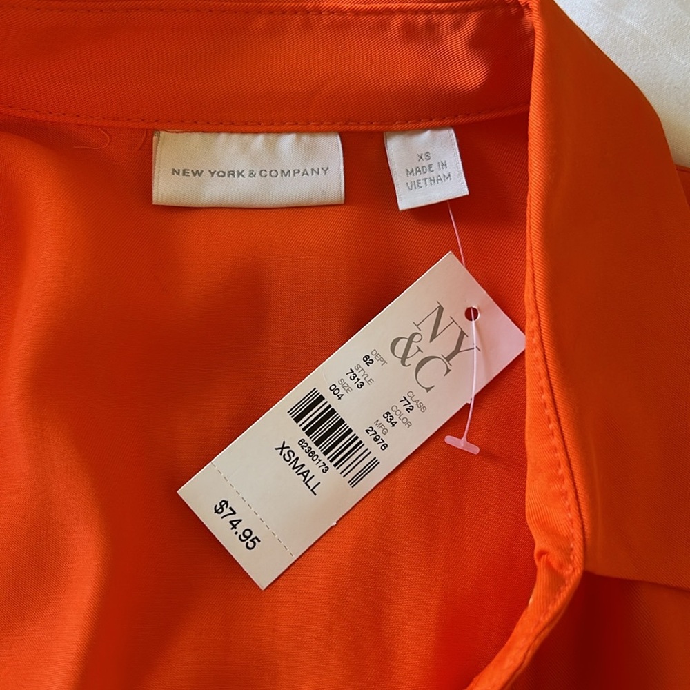 New York & co orange dress NWT. Size xs - Picture 4 of 4